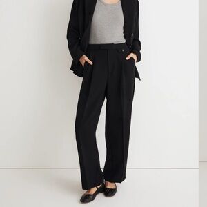 Madewell Women Pleated Black Trouser